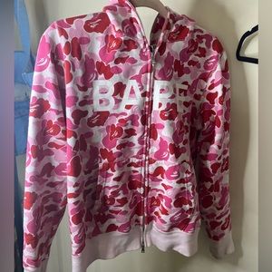 A bathing ape full zip camo hoodie